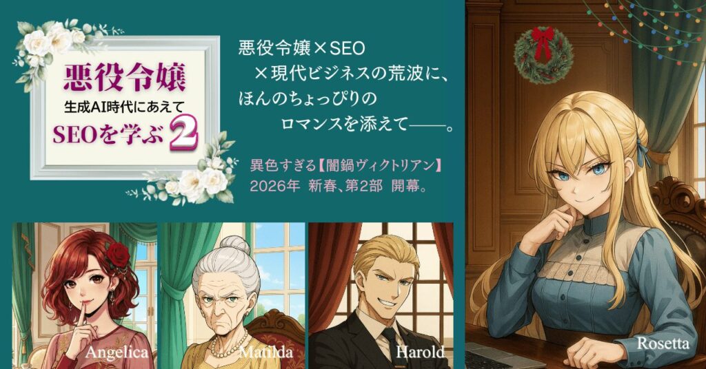「悪役令嬢、生成AI時代にあえてSEOを学ぶ２」異色の《闇鍋ヴィクトリアン》、2026年新春開幕